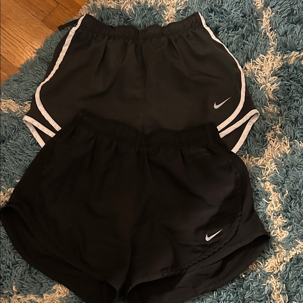 Nike Women's Black and Gray Athletic Shorts